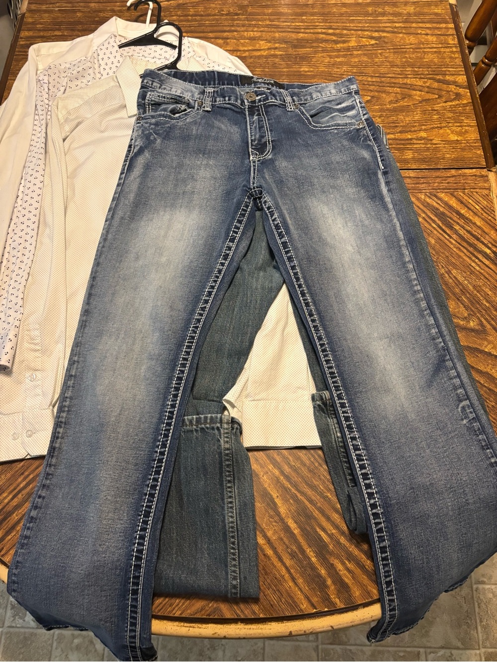 Men's medium 32w bundle Levi’s True luck Alfini Haggar Express 2 jeans&3 shirts - Picture 4 of 16